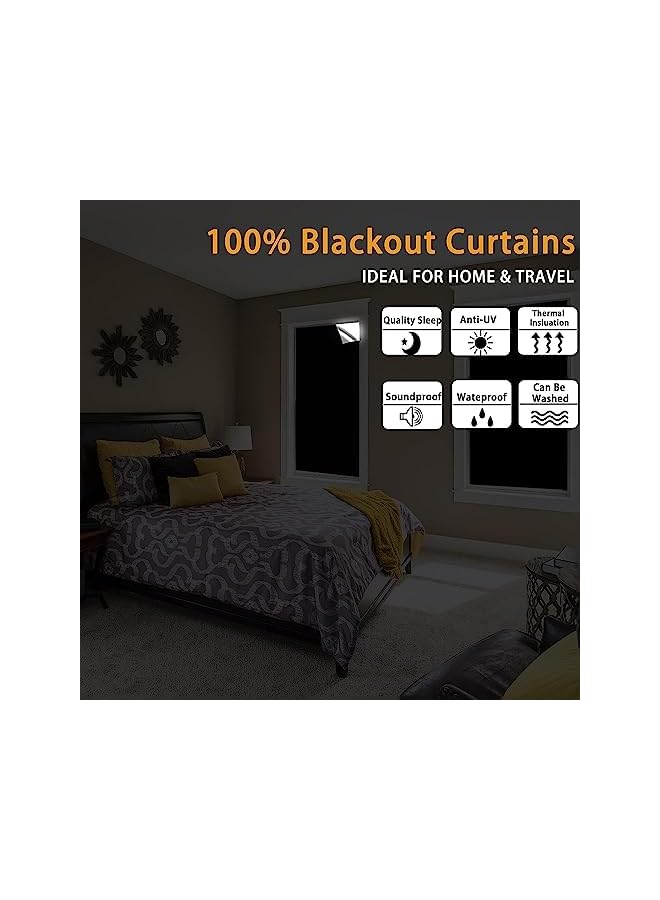 The Bros Blackout Blind, Portable Thermal Insulated Blackout Blinds Stick On Window No Drill, Blackout Material Blinds Blackout Curtains for Bedroom Nursery Loft Travel RV Car（ 300x145cm ） - Image 2