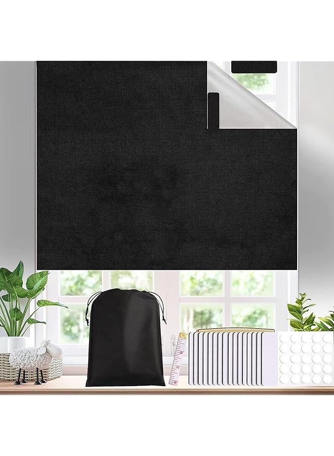 The Bros Blackout Blind, Portable Thermal Insulated Blackout Blinds Stick On Window No Drill, Blackout Material Blinds Blackout Curtains for Bedroom Nursery Loft Travel RV Car（ 300x145cm ） - Image 1