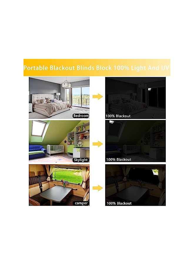 The Bros Blackout Blind, Portable Thermal Insulated Blackout Blinds Stick On Window No Drill, Blackout Material Blinds Blackout Curtains for Bedroom Nursery Loft Travel RV Car（ 300x145cm ） - Image 3