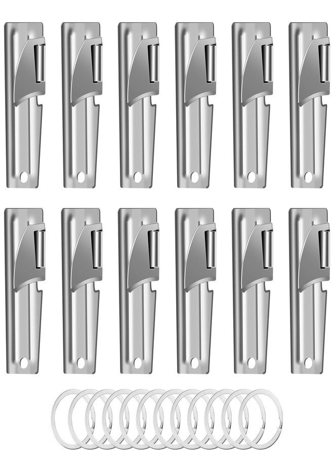 Abvsdu 12 Pieces Military Can Opener, P51 Can Opener Military with Key Rings, Stainless Steel Can-Openers, Portable Can Openers for Traveling, Camping, Army Survival - Image 1