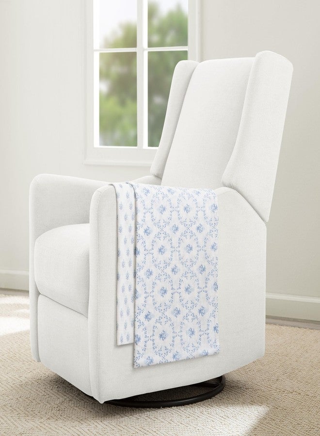 Delta Children 100% Cotton Muslin Baby Receiving Blankets for Girls and Boys - 47x47 Inches (Pack of 2), Blue Botanicals - Image 2