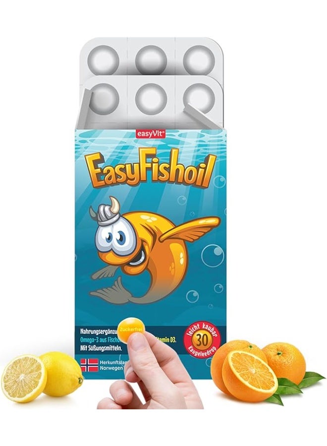 easyVit EasyFishoil Omega 3 Jelly for Children with D3 for 30 Days Soft Jelly Fish Oil - Image 5