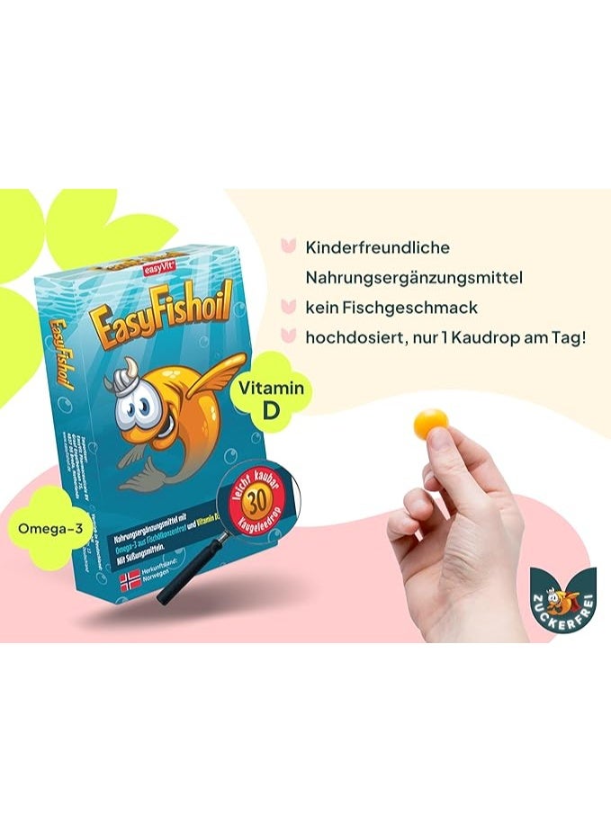 easyVit EasyFishoil Omega 3 Jelly for Children with D3 for 30 Days Soft Jelly Fish Oil - Image 4