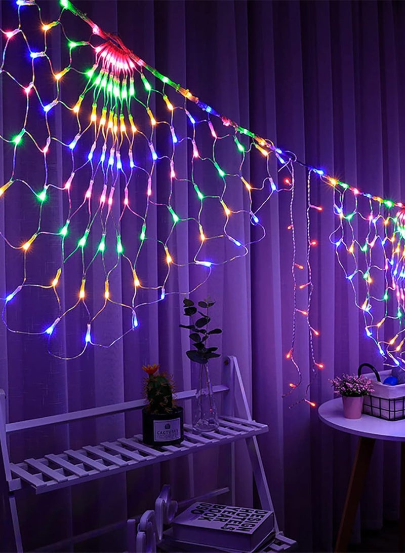 Diwali Decorative LED Net Curtain Lights / Peacock Multicolor Light,Fairy String Lights for Indoor Outdoor, Wedding, Party, Christmas & Festive Decoration (8 Modes, Energy Efficient, Easy to Hang) - DPL-638-RGB - Image 5