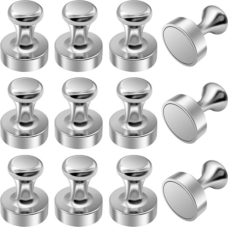 VIII tech Fridge Magnetic Push Pins for Whiteboard - Neodymium Magnet Thumb Tacks, Strong Office Magnets (12) - Image 1