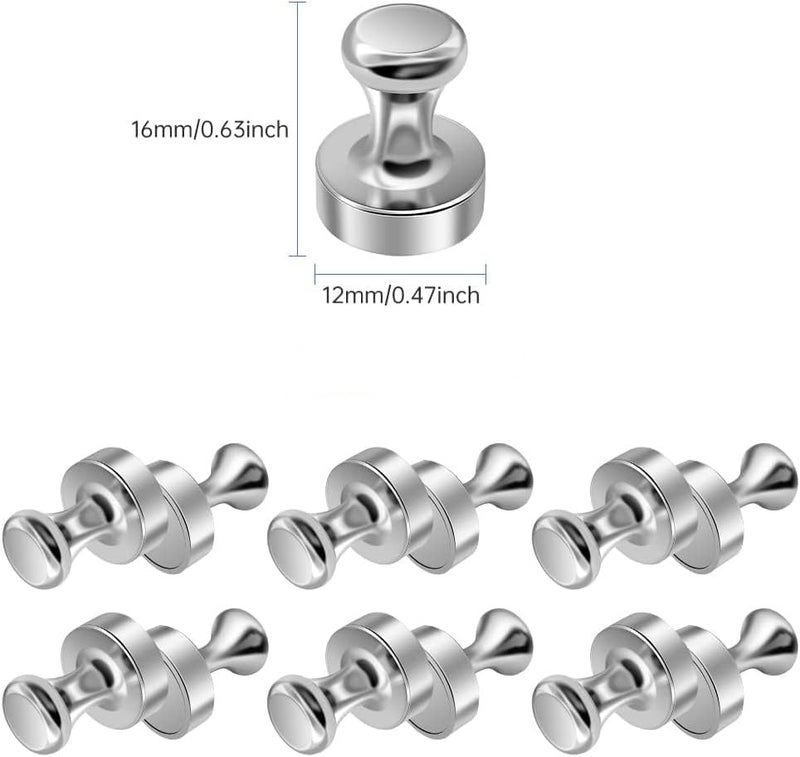 VIII tech Fridge Magnetic Push Pins for Whiteboard - Neodymium Magnet Thumb Tacks, Strong Office Magnets (12) - Image 2