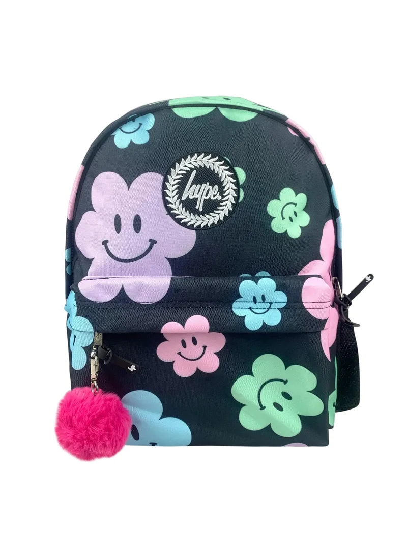 Just Hype Iconic Backpack - Black Happy Flowers