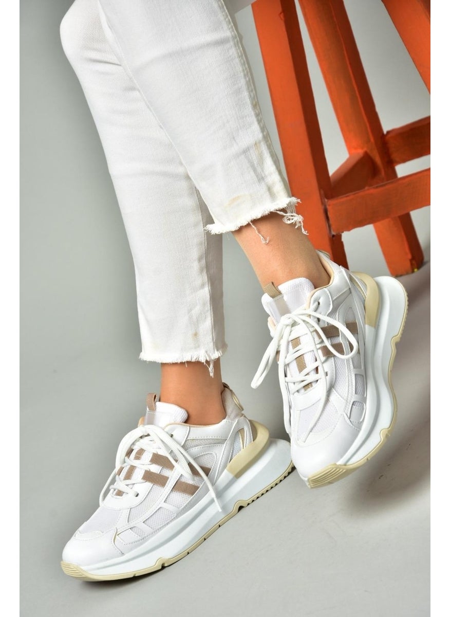 Fox Shoes - S973017604 White/mink Fabric Sper Shoes Sneakers - Image 1