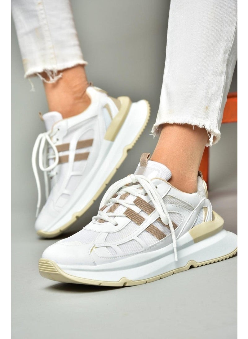 Fox Shoes - S973017604 White/mink Fabric Sper Shoes Sneakers - Image 1