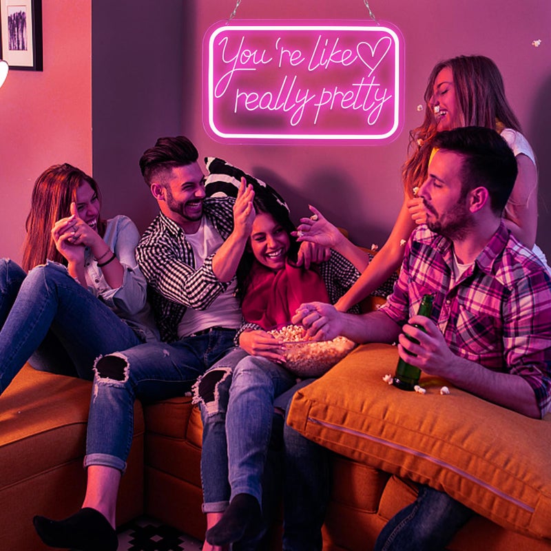qbanziou You're Like Really Pretty Neon Signs for Wall Decorï¼ŒLED Neon Lights Suitable for Bedroom Wedding Party Christmas Gift Art 5V Power Adapter - Image 5