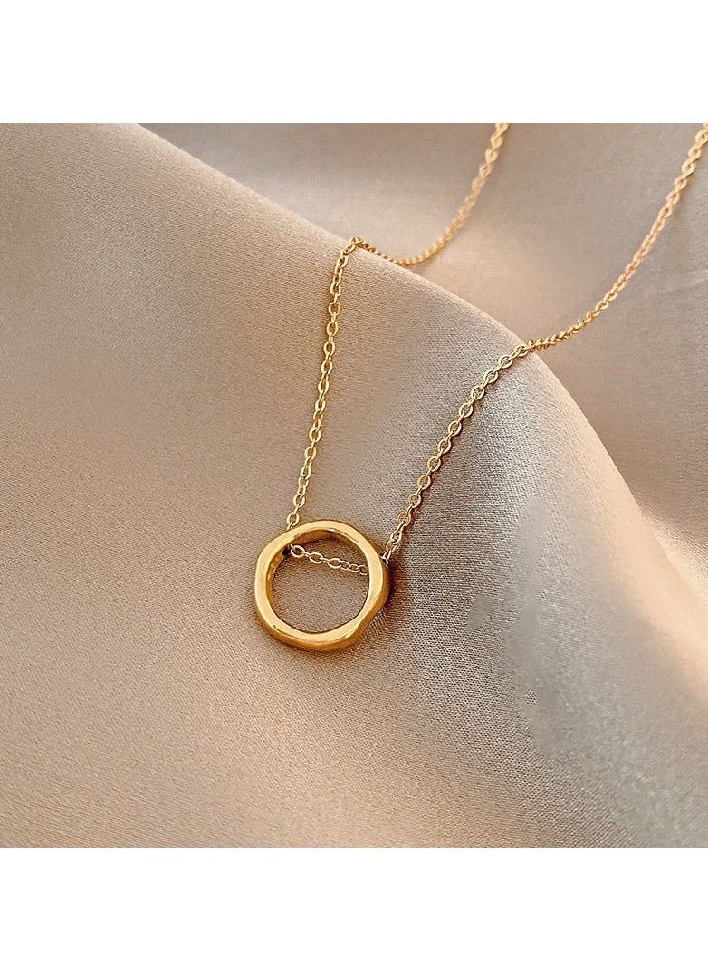 Satinior - Geometric Circle Titanium Steel Necklace - Image 1