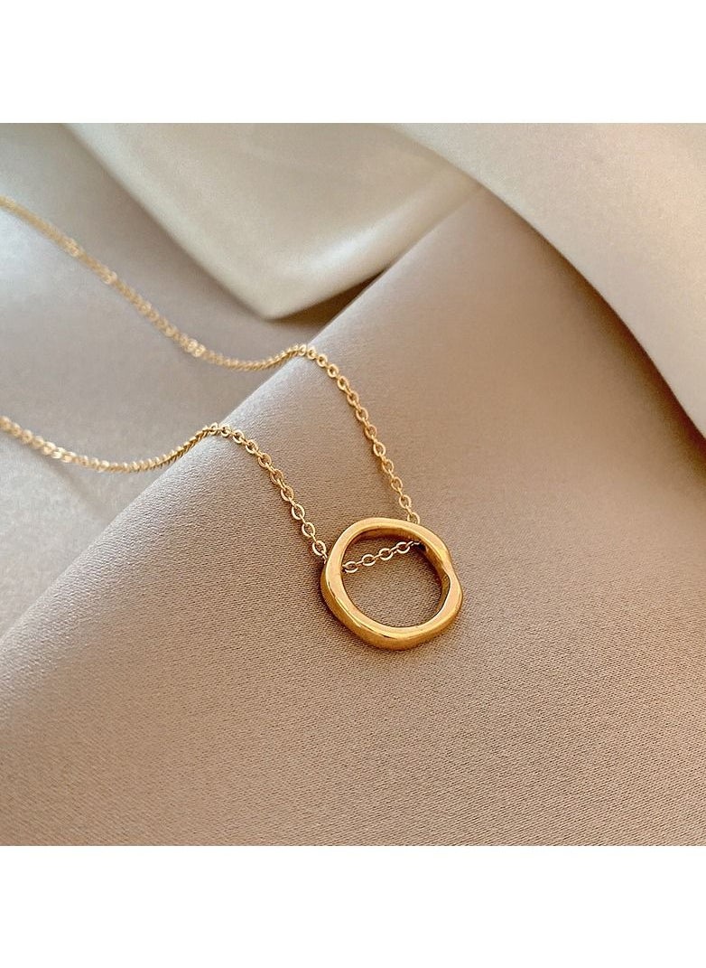 Satinior - Geometric Circle Titanium Steel Necklace - Image 1