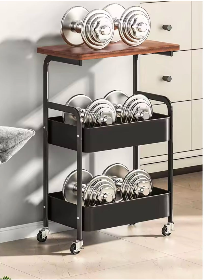 3-Tier Versatile Rolling Cart with Locking Wheels for Kitchen, Office and Bathroom Use, Black Trolley - pzsku/Z4473C0CA292DF6088F2EZ/45/1741263719/56baec84-a947-4e8a-8dca-6075b0456f0e