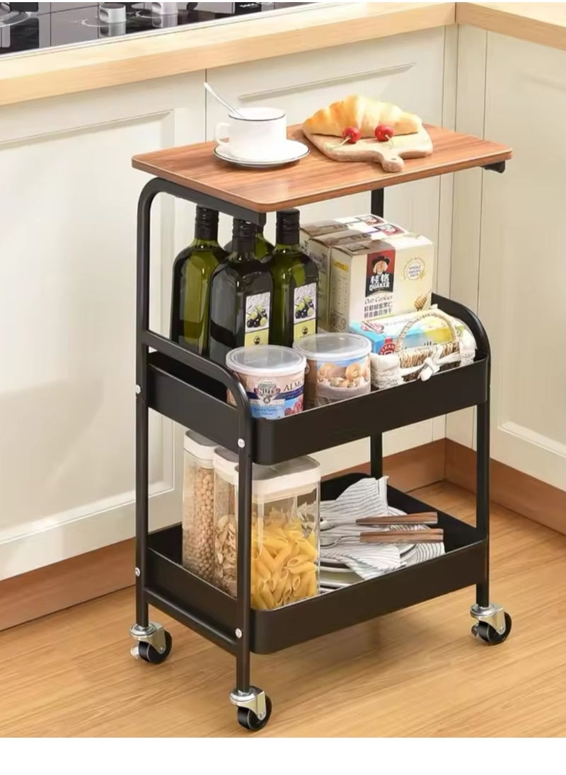 3-Tier Versatile Rolling Cart with Locking Wheels for Kitchen, Office and Bathroom Use, Black Trolley - pzsku/Z4473C0CA292DF6088F2EZ/45/1741264254/e3fecec6-76e3-4772-955c-ad559d93edfb