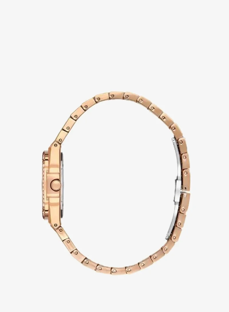 DANIEL KLEIN Women's Stainless Steel Gold Alloy Case Analog Silver Round Sunray Dial Japanese Quartz Premium 30 Meters Water Resistant