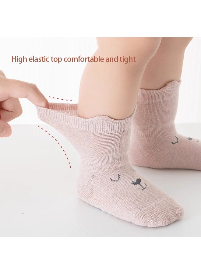 Baby Socks for Girls Boys 5 Pairs Cute Animal Cartoon Toddler Kids Anti-Slip Socks - Image 3