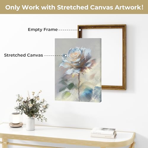 Venusmiles Canvas Frame 9x12 Frame for Canvas Painting Floating for 1" Deep, Floater for Canvas Artist Panel Oil Painting Wall Art Décor, Vertical or Horizontal Picture Wall Decor, Natural - Image 3