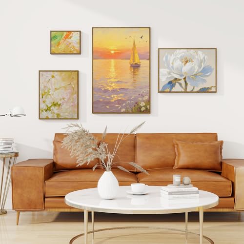 Venusmiles Canvas Frame 9x12 Frame for Canvas Painting Floating for 1" Deep, Floater for Canvas Artist Panel Oil Painting Wall Art Décor, Vertical or Horizontal Picture Wall Decor, Natural - Image 5