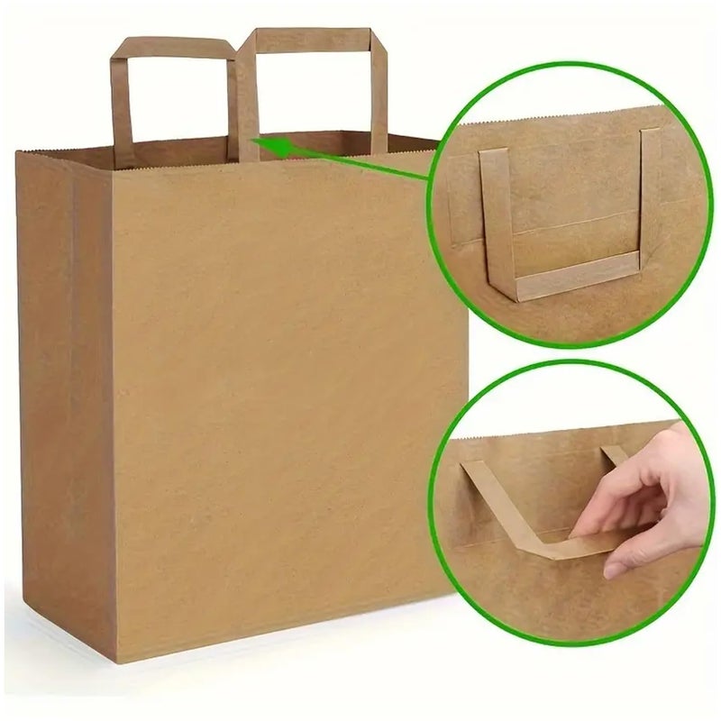 Aakriti Kraft Paper Gift Bags with Flat Handles - Brown 25 Pack, Medium (10" x 8" x 5") for Shopping, Home, Office, Retail & Merchandise - Image 4