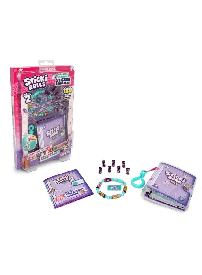 Sky Castle Sticki Rolls Series 2 Sticki Book & Bracelet Making Kit - 120 Stickers, 12 Rolls (7 Mystery), 100 Activity Pages - Ultimate DIY Collector Set (SR201) - Image 1
