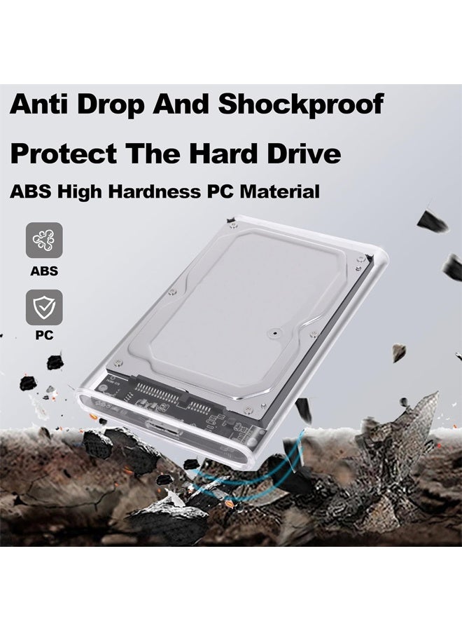 DUNISO 2.5 Inch SATA External Hard Drive Enclosure USB 3.0 to SATA III Tool-Free Transparent SSD Case with USB 3.0 Hard Drive Data Cable for 7mm 9.5mm SSD Hard Drives  - Image 4