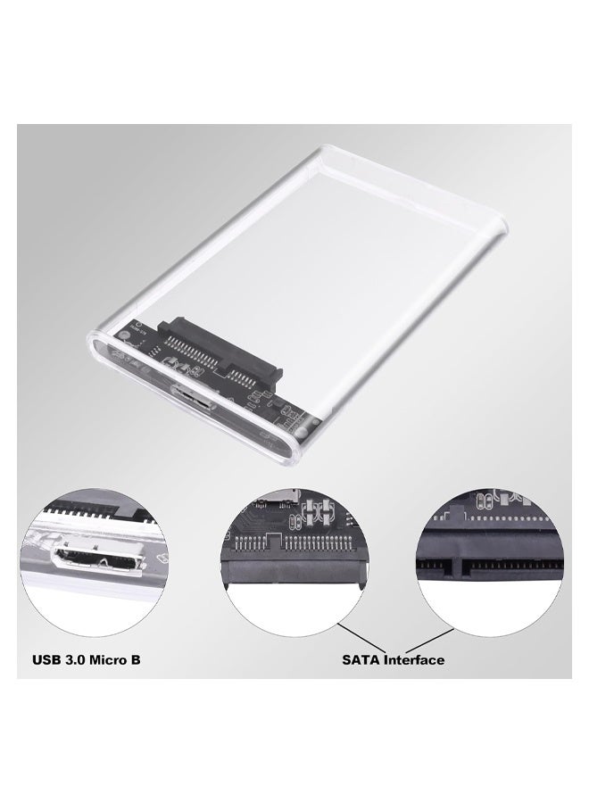 DUNISO 2.5 Inch SATA External Hard Drive Enclosure USB 3.0 to SATA III Tool-Free Transparent SSD Case with USB 3.0 Hard Drive Data Cable for 7mm 9.5mm SSD Hard Drives  - Image 5