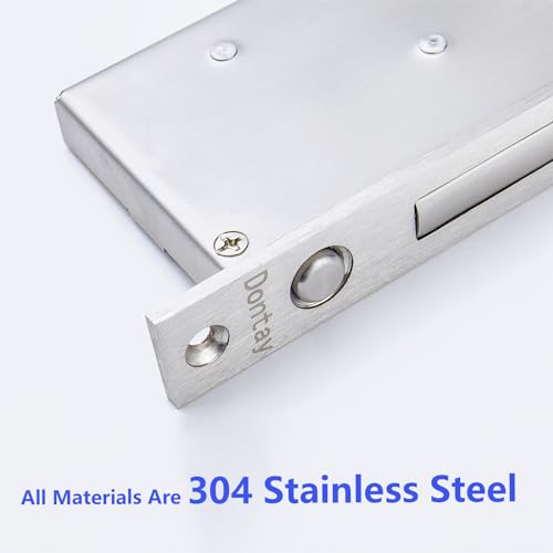 Dontay Sliding Pocket Door Handles, 304 Stainless Steel Non Locking Pocket Door Hardware, Recessed Flush Finger Pulls, Heavy Duty Edge Pull with Pop Out Ring Pull (Satin Nickel (1 Set), 6 inch) - Image 2