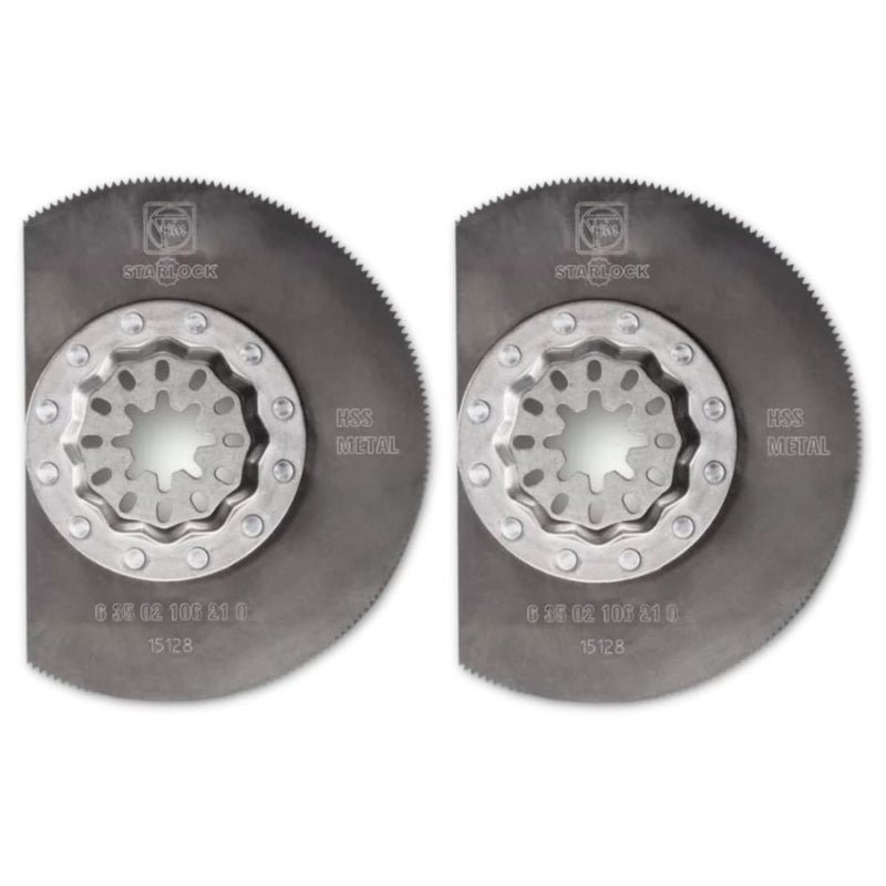 Fein Starlock Solid Hss Segmented Saw Blade - Precision Cutting Up To 1/16"" On Sheet Metals Wood Gfrp & Plastics With Metal Toothing 3-11/32"" Diameter 2-Pack - 63502106220 - Image 1