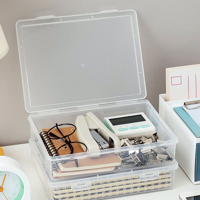 File Box Home Office, Durable Plastic Storage for Organizing Papers and Accessories - Image 4