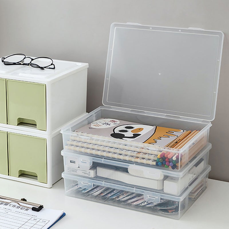 File Box Home Office, Durable Plastic Storage for Organizing Papers and Accessories - Image 3