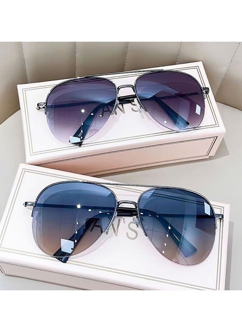 General Super cool men and women's high-end driving sunglasses, aviator sunglasses for driving, large frame frog mirror, big face sun glasses  - Image 5