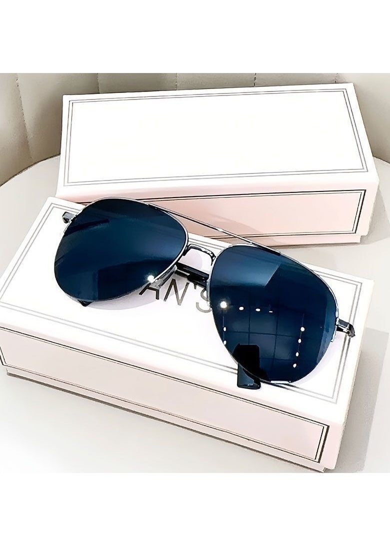 General Super cool men and women's high-end driving sunglasses, aviator sunglasses for driving, large frame frog mirror, big face sun glasses  - Image 1