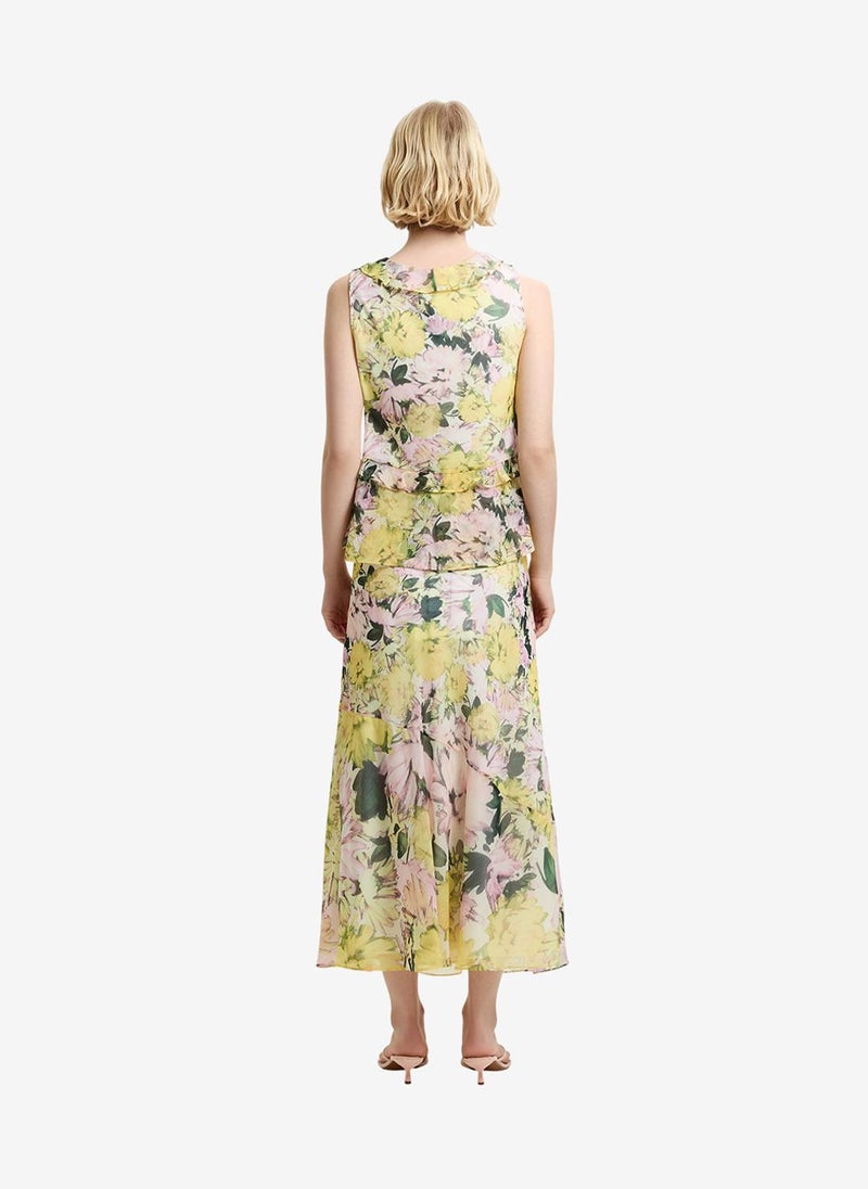 French Connection Women's Carla Chiffon Floral Sleeveless Tie Up Top - Image 5