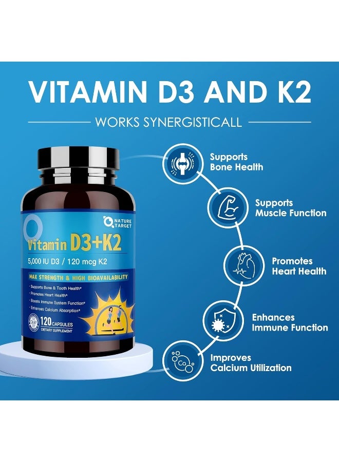 NATURE TARGET Vitamin D3 K2 Capsules for Adults - Image 3