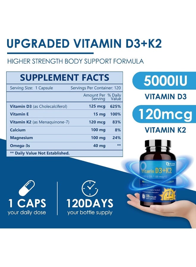 NATURE TARGET Vitamin D3 K2 Capsules for Adults - Image 2