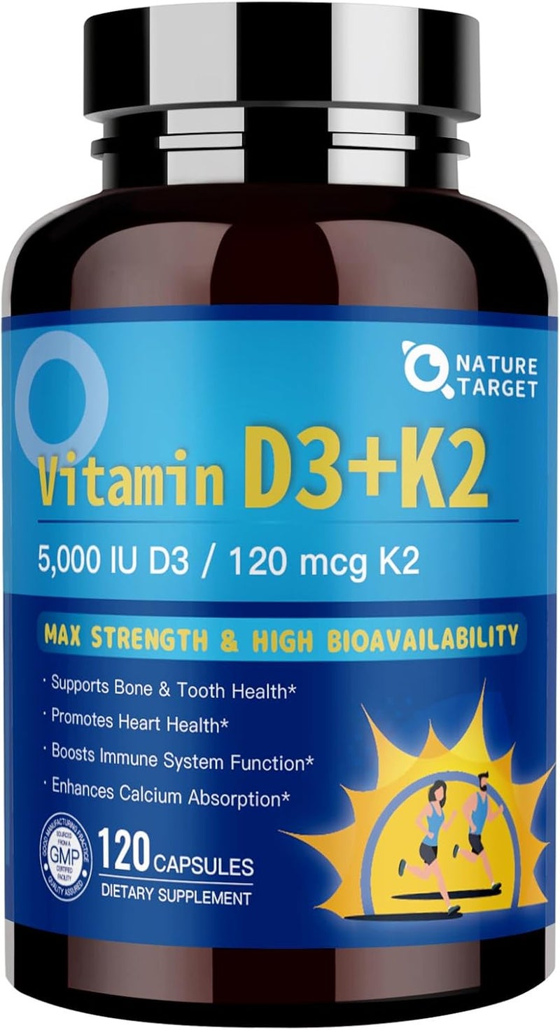 NATURE TARGET Vitamin D3 K2 Capsules for Adults - Image 1
