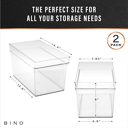 BINO | Plastic Storage Bins, Large - Deep | THE HANDLER COLLECTION | Multipurpose Organizer Bins | Kitchen Pantry Organizers and Storage | Clear Containers for Organizing Home | Freezer Organizer - Image 3