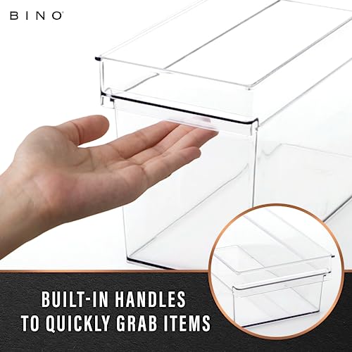 BINO | Plastic Storage Bins, Large - Deep | THE HANDLER COLLECTION | Multipurpose Organizer Bins | Kitchen Pantry Organizers and Storage | Clear Containers for Organizing Home | Freezer Organizer - Image 4
