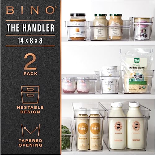 BINO | Plastic Storage Bins, Large - Deep | THE HANDLER COLLECTION | Multipurpose Organizer Bins | Kitchen Pantry Organizers and Storage | Clear Containers for Organizing Home | Freezer Organizer - Image 2