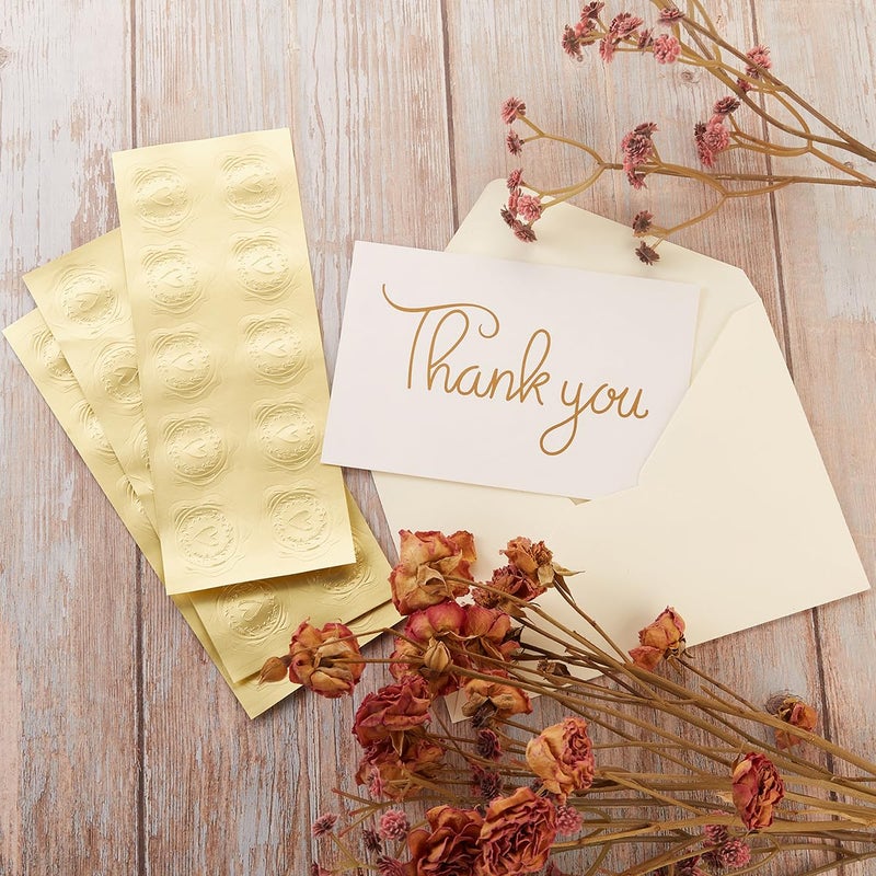 Toperd 50 Pack Cream A6 Envelopes with Cards 4x6 Thick Folded Cardstock and Gold Stickers for Greeting Cards, Wedding, Birthday, Invitations, Baby Showers (Cream, 4x6) - Image 4