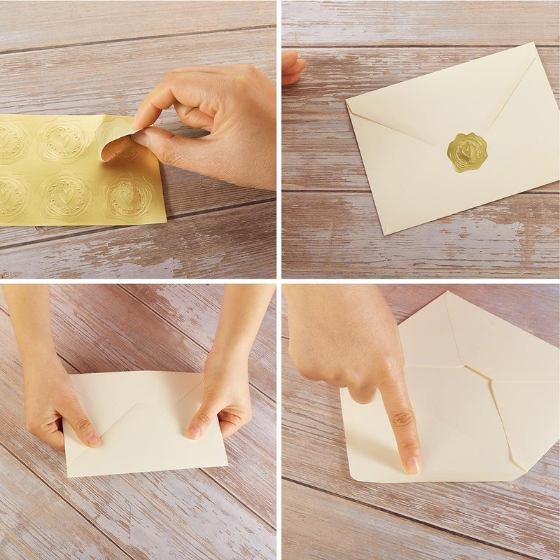 Toperd 50 Pack Cream A6 Envelopes with Cards 4x6 Thick Folded Cardstock and Gold Stickers for Greeting Cards, Wedding, Birthday, Invitations, Baby Showers (Cream, 4x6) - Image 3