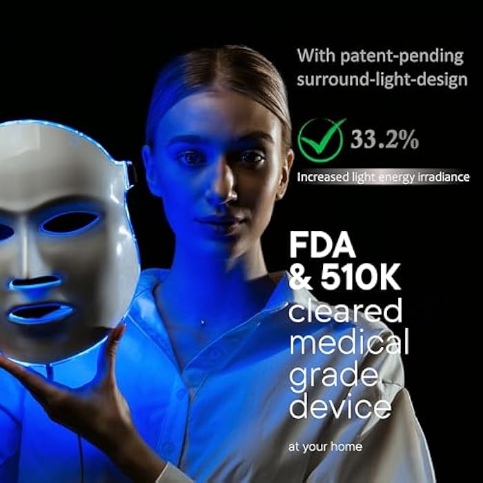Aphrona FDA cleared LED Facial Skin Care Mask MOONLIGHT PRO 7 Color Treatment Photon Mask (White) - Image 3