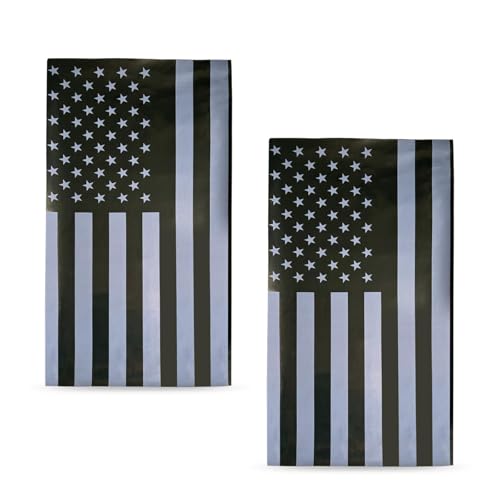 yorpyep 2 PCS Car B Pillar Stickers Aged American Flag Patriotic Decal Waterproof Scratchcovering Trim Decoration Universal Selfadhesive Protective Film for Car Door Window Pillar Black - Image 1
