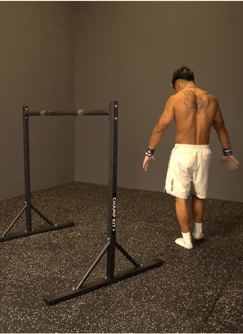 CHAMP KIT - Static Bar with High Height for Calisthenics and Gymnastics Exercises - 5 Adjustable Height Levels - Squat Rack, Integrated Bars, Pull-Up Bar, Parallel Bars, Pull-Up Station, Home Gym Training Equipment - Supports Up to 200kg - Image 1