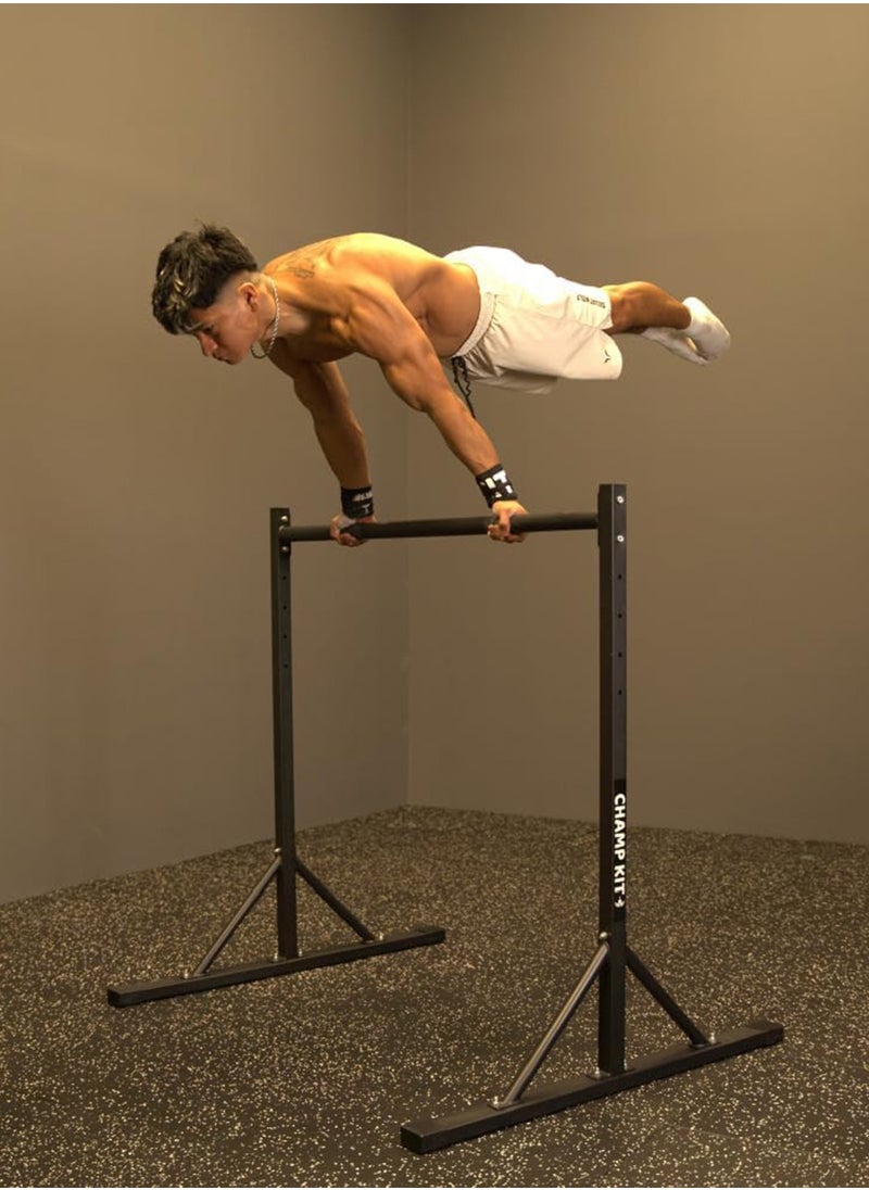 CHAMP KIT - Static Bar with High Height for Calisthenics and Gymnastics Exercises - 5 Adjustable Height Levels - Squat Rack, Integrated Bars, Pull-Up Bar, Parallel Bars, Pull-Up Station, Home Gym Training Equipment - Supports Up to 200kg - Image 1