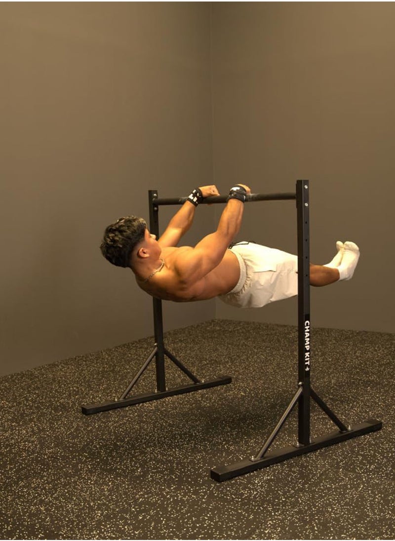 CHAMP KIT - Static Bar with High Height for Calisthenics and Gymnastics Exercises - 5 Adjustable Height Levels - Squat Rack, Integrated Bars, Pull-Up Bar, Parallel Bars, Pull-Up Station, Home Gym Training Equipment - Supports Up to 200kg - Image 1