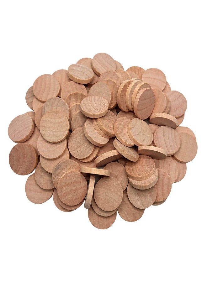 Axe Sickle 1 Inch Natural Wood Slices Unfinished Round Wood Coins for DIY Arts & Crafts Projects, 120 per Pack. - Image 1