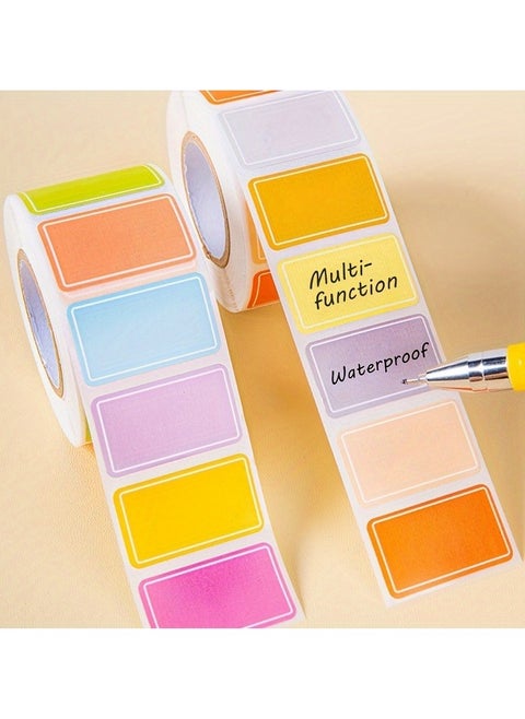 1 roll of 500 waterproof color coded index labels - bright and durable adhesive labels for organizing, labeling, and personalized name tags