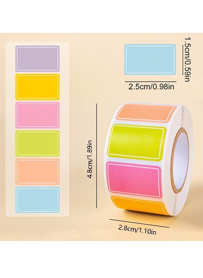 1 roll of 500 waterproof color coded index labels - bright and durable adhesive labels for organizing, labeling, and personalized name tags