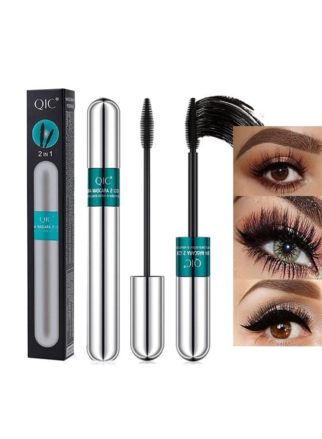 Naseny 2in1 Vibely Mascara Waterproof Black Volume And Length,Thrive Cosmetics Liquid Mascara Lash Extensions Creat Thickening And Lengthening Eyelashes,Smudge-Proof Non Clumping Long Lasting Eye Make - Image 1